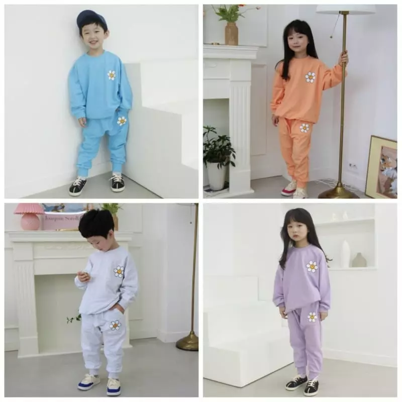 Heart Baby - Korean Children Fashion - #kidzfashiontrend - Sun Flower Top Bottom Set - 10