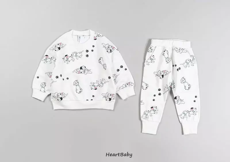 Heart Baby - Korean Children Fashion - #littlefashionista - Dalmasian Top Bottom Set - 2