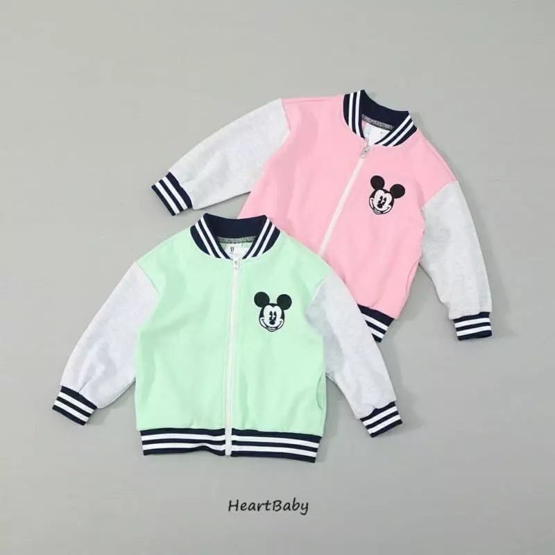 Heart Baby - Korean Children Fashion - #littlefashionista - Mickey Baseball Jumper - 5