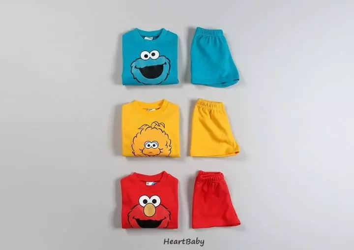 Heart Baby - Korean Children Fashion - #littlefashionista - Sesame Short Top Bottom Set - 2