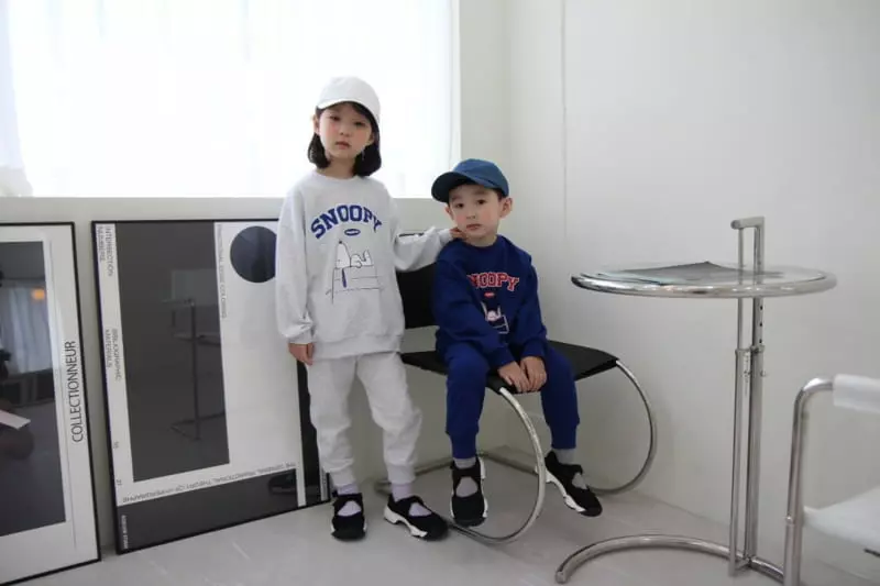 Heart Baby - Korean Children Fashion - #littlefashionista - Snoophy Top Bottom Set - 4