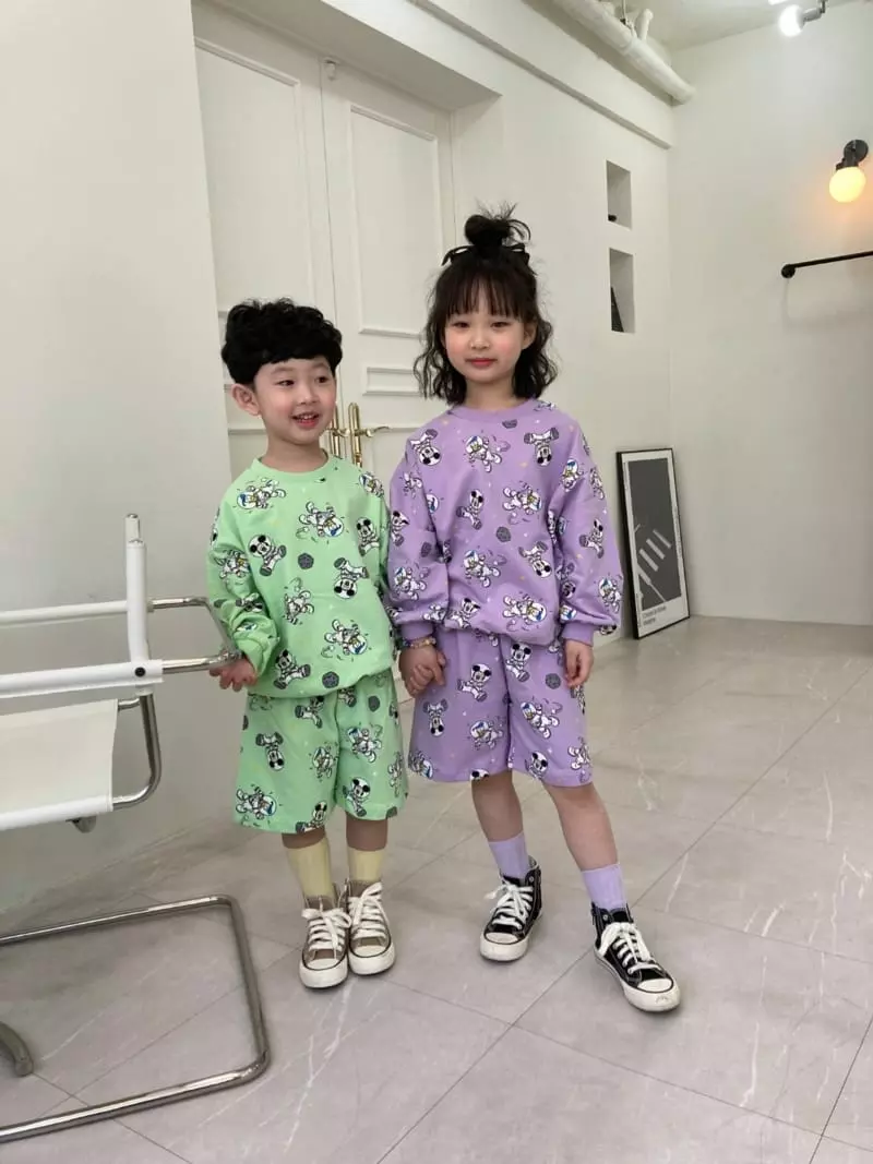 Heart Baby - Korean Children Fashion - #stylishchildhood - Space Micket Shorts Top Bottom Set - 6