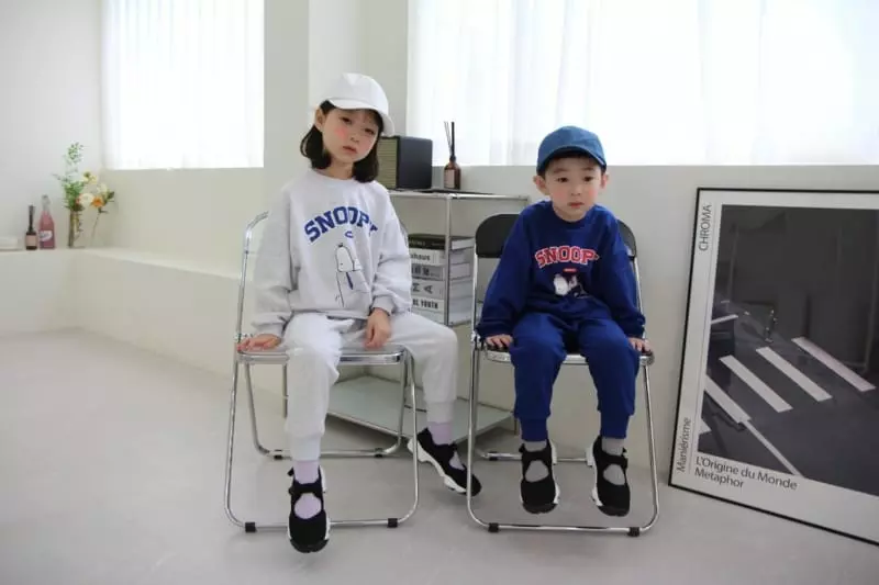 Heart Baby - Korean Children Fashion - #todddlerfashion - Snoophy Top Bottom Set - 7