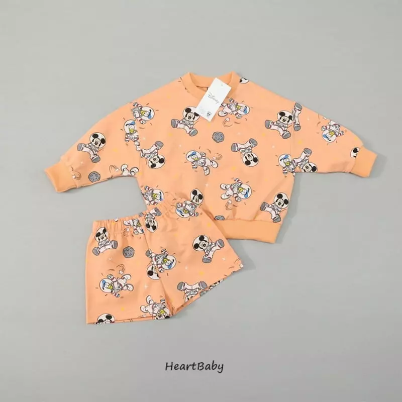 Heart Baby - Korean Children Fashion - #prettylittlegirls - Space Micket Shorts Top Bottom Set - 4