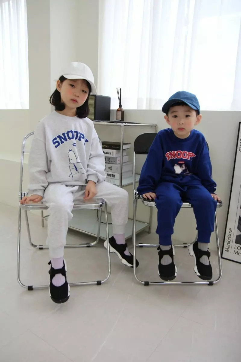 Heart Baby - Korean Children Fashion - #toddlerclothing - Snoophy Top Bottom Set - 8