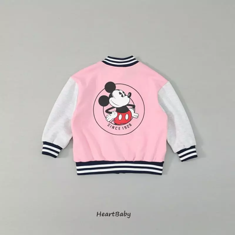 Heart Baby - Korean Children Fashion - #toddlerclothing - Mickey Baseball Jumper - 10