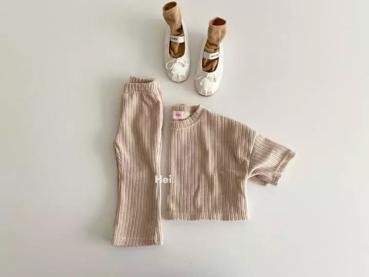 Hei - Korean Children Fashion - #childofig - Bootscut Top Bottom Set - 6