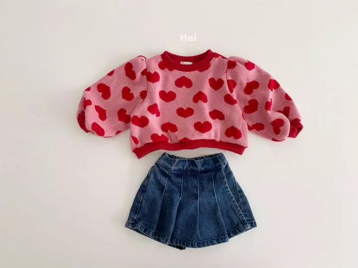 Hei - Korean Children Fashion - #childofig - Heart Knit Tee - 11