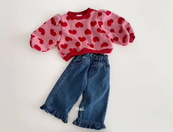 Hei - Korean Children Fashion - #childrensboutique - Heart Knit Tee - 12