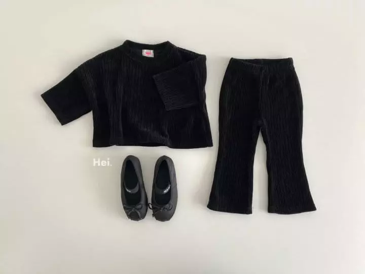Hei - Korean Children Fashion - #discoveringself - Bootscut Top Bottom Set - 10