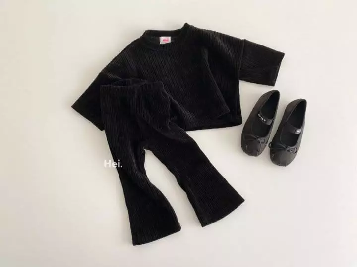 Hei - Korean Children Fashion - #fashionkids - Bootscut Top Bottom Set - 11