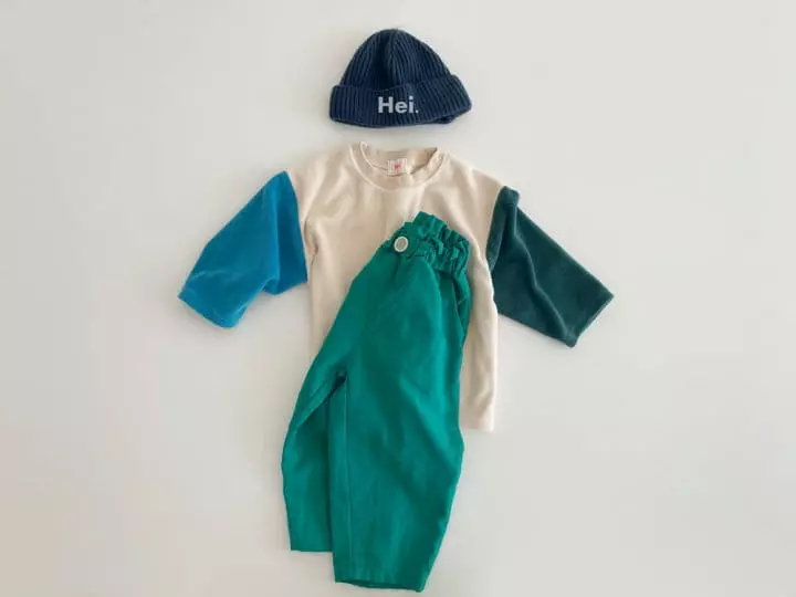 Hei - Korean Children Fashion - #kidsshorts - Block Terry Tee - 11