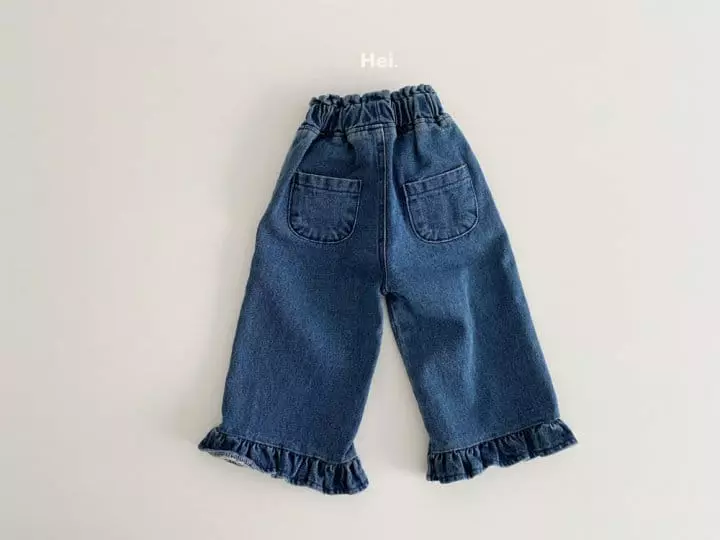 Hei - Korean Children Fashion - #kidsshorts - Frill Denim Jeans - 2