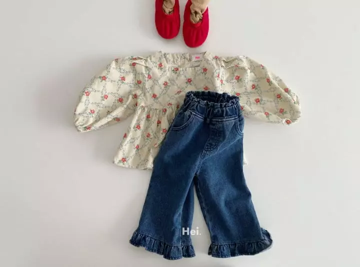 Hei - Korean Children Fashion - #kidsstore - Frill Denim Jeans - 3
