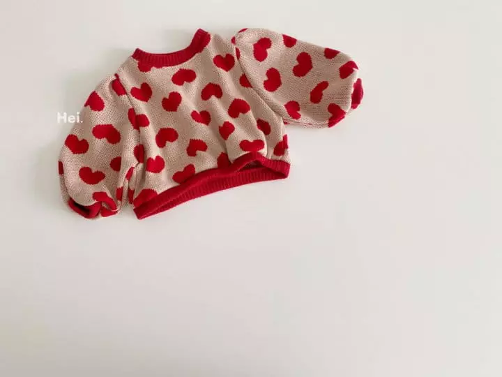 Hei - Korean Children Fashion - #kidsstore - Heart Knit Tee