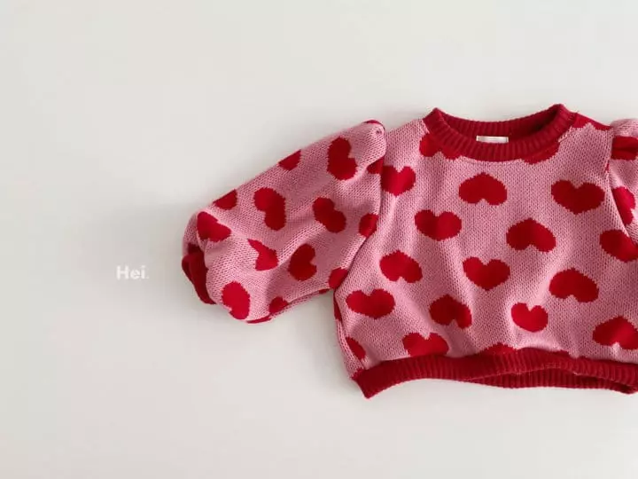 Hei - Korean Children Fashion - #Kfashion4kids - Heart Knit Tee - 4