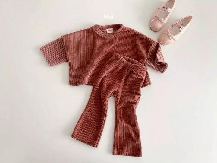 Hei - Korean Children Fashion - #magicofchildhood - Bootscut Top Bottom Set - 3