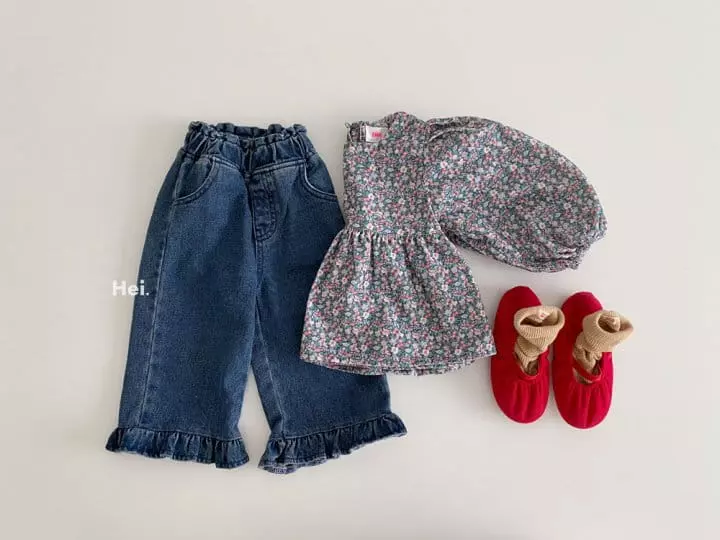 Hei - Korean Children Fashion - #magicofchildhood - Frill Denim Jeans - 7