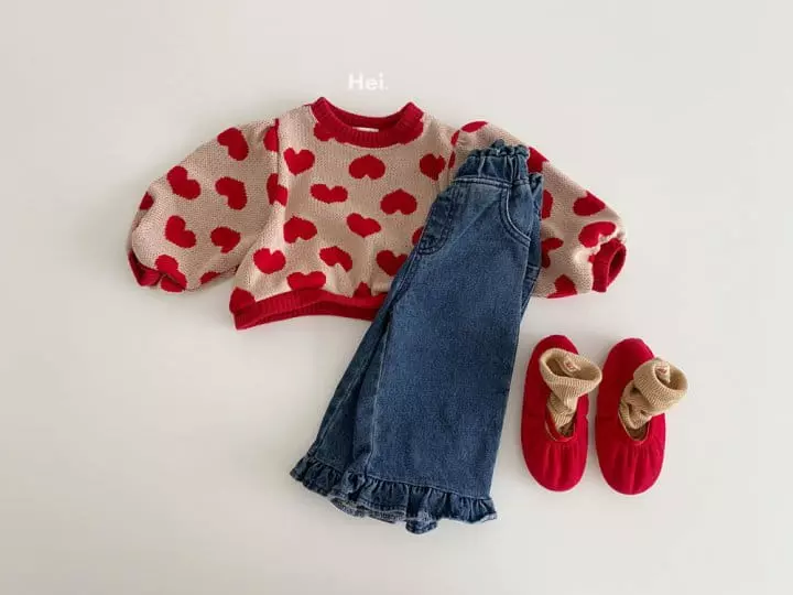 Hei - Korean Children Fashion - #minifashionista - Frill Denim Jeans - 8