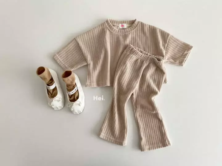 Hei - Korean Children Fashion - #prettylittlegirls - Bootscut Top Bottom Set - 5