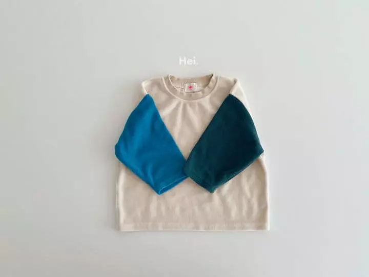 Hei - Korean Children Fashion - #minifashionista - Block Terry Tee - 4