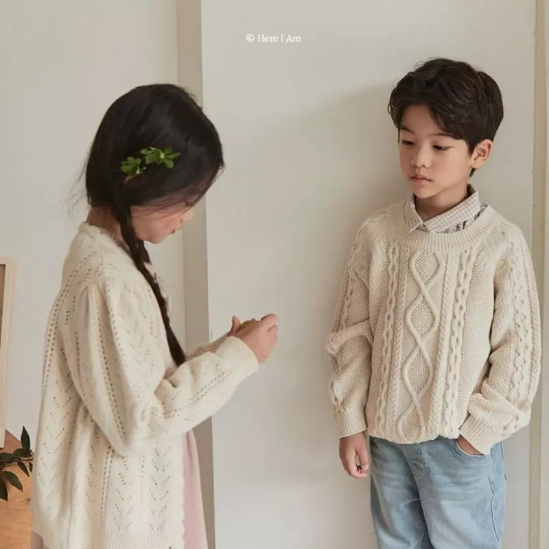 Here I Am - Korean Children Fashion - #fashionkids - Luffy Cable Knit Tee - 8