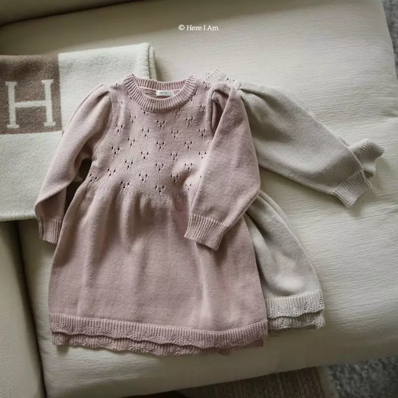 Here I Am - Korean Children Fashion - #kidsshorts - Le Knit Lace One-piece - 11