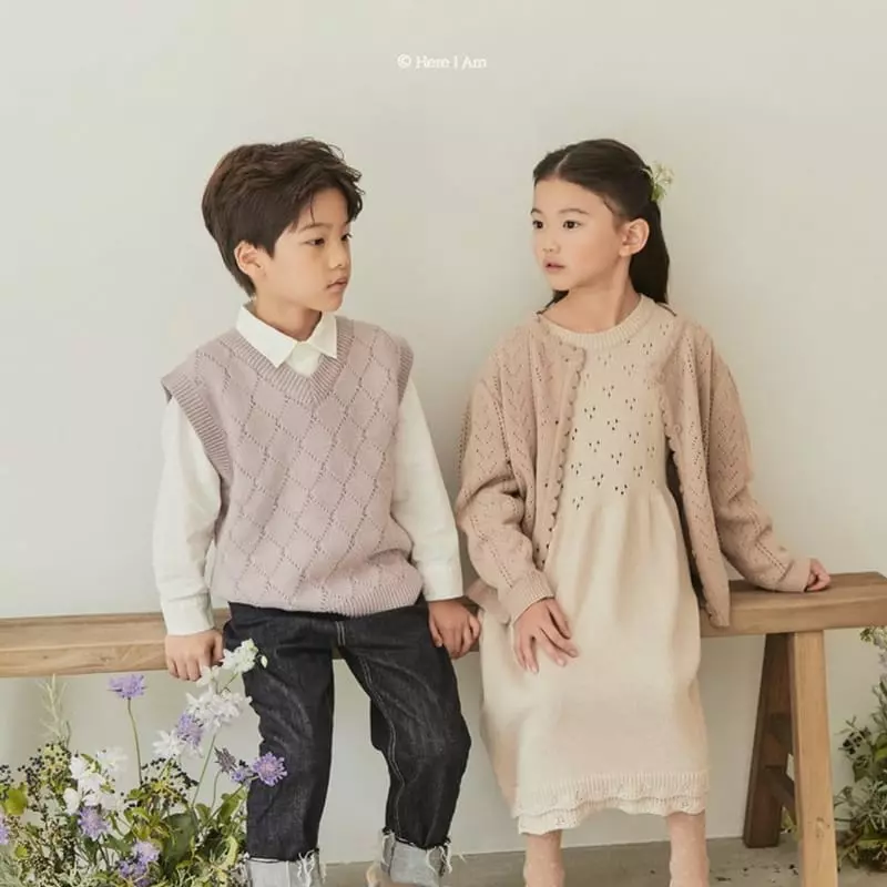 Here I Am - Korean Children Fashion - #stylishchildhood - Breeze Knit Vest - 2