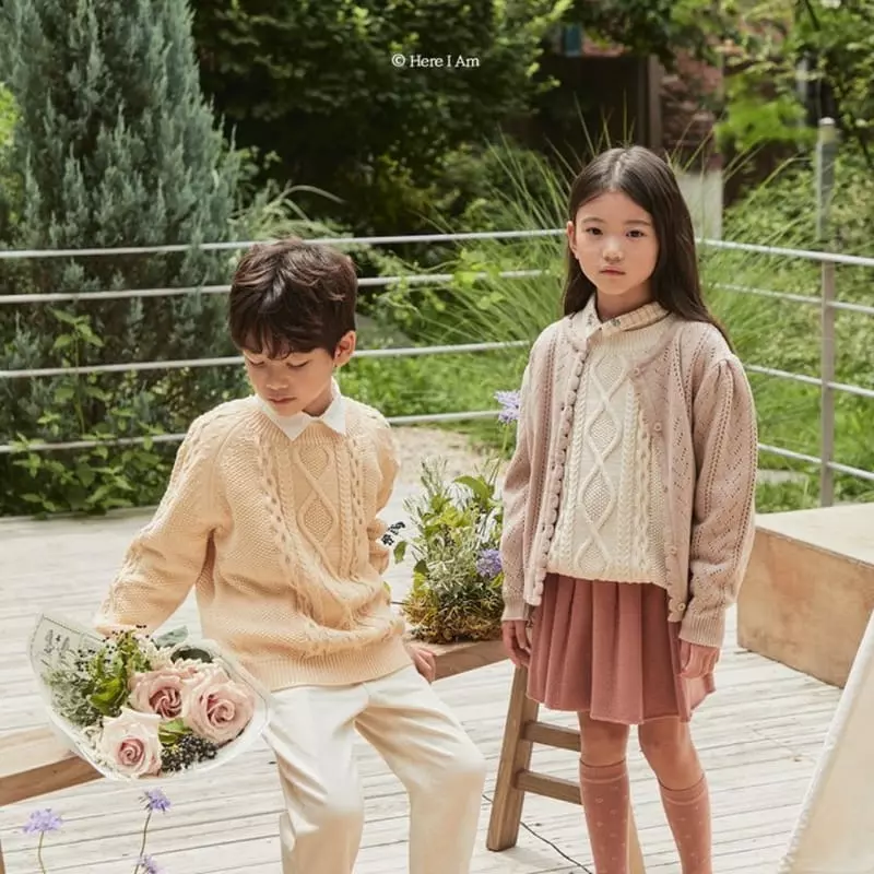 Here I Am - Korean Children Fashion - #todddlerfashion - Luffy Cable Knit Tee