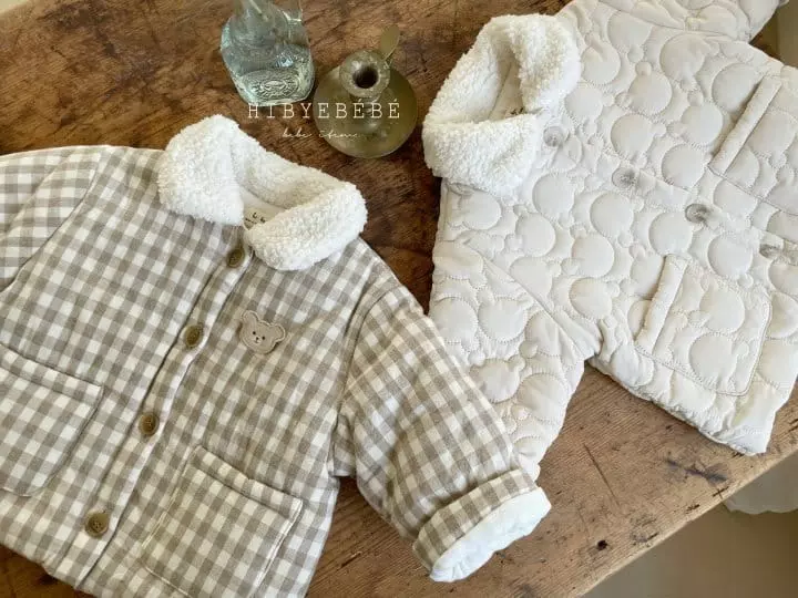Hi Byebebe - Korean Baby Fashion - #babyboutique - Margaret Check Padding Jumper - 12