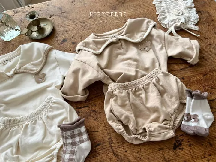 Hi Byebebe - Korean Baby Fashion - #smilingbaby - Noel Collar Top Bottom Set - 4