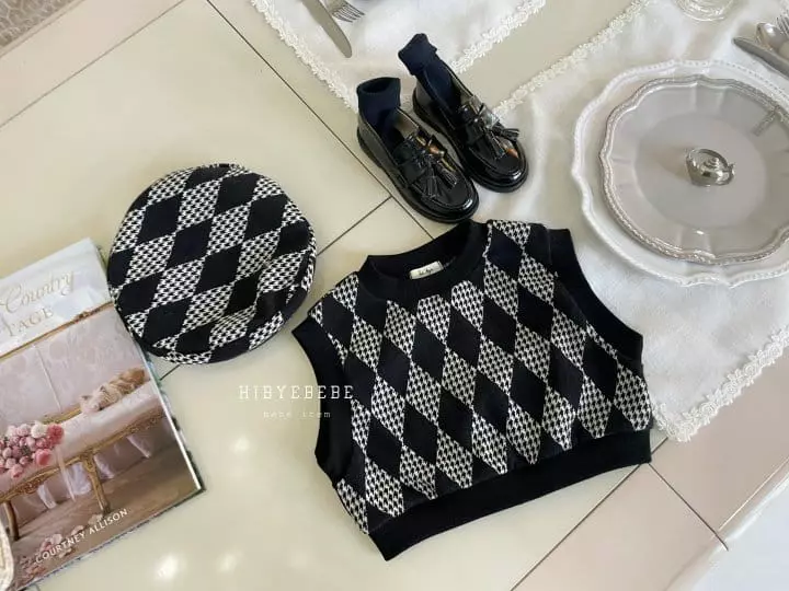 Hi Byebebe - Korean Baby Fashion - #babyboutiqueclothing - Argyle Knit Beret Hat