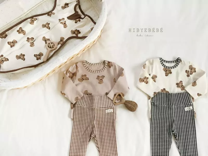 Hi Byebebe - Korean Baby Fashion - #babyboutiqueclothing - Ribbon Bear Check Easywear - 2