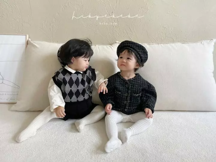 Hi Byebebe - Korean Baby Fashion - #babyfever - Argyle Knit Vest - 4