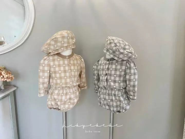 Hi Byebebe - Korean Baby Fashion - #babygirlfashion - Love Check Beret Hat - 10