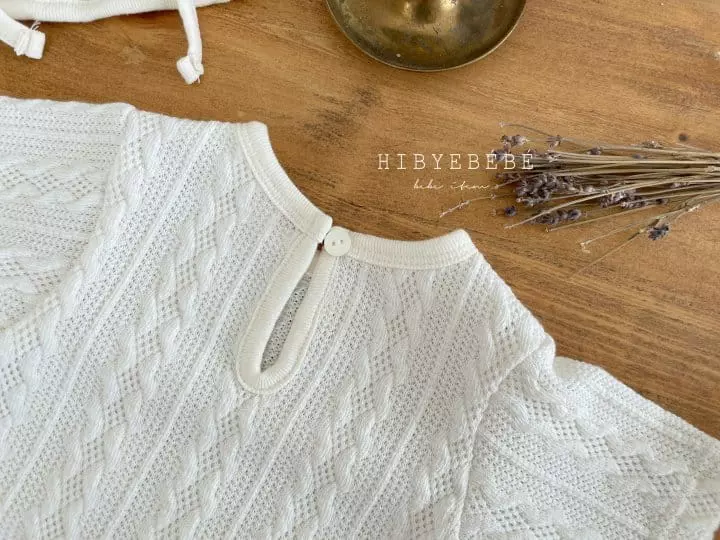 Hi Byebebe - Korean Baby Fashion - #babygirlfashion - Embo Knit Cardigan Bodysuit Bonnet Set - 4