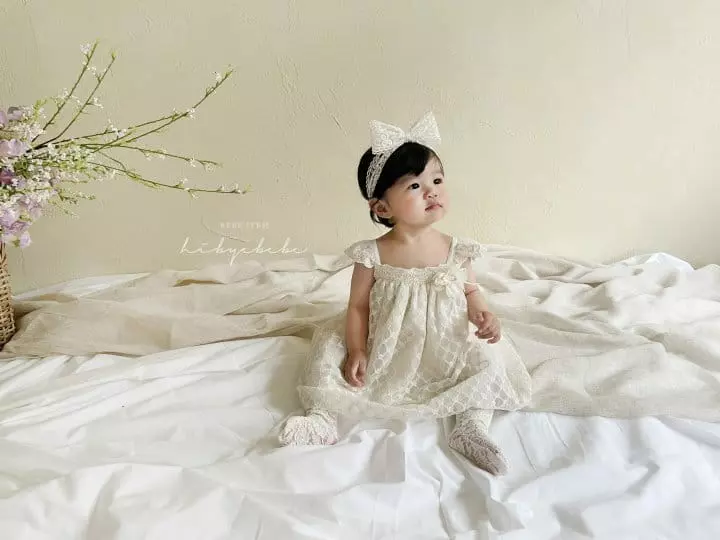 Hi Byebebe - Korean Baby Fashion - #babyoninstagram - Gypsophila Lace One-piece - 3