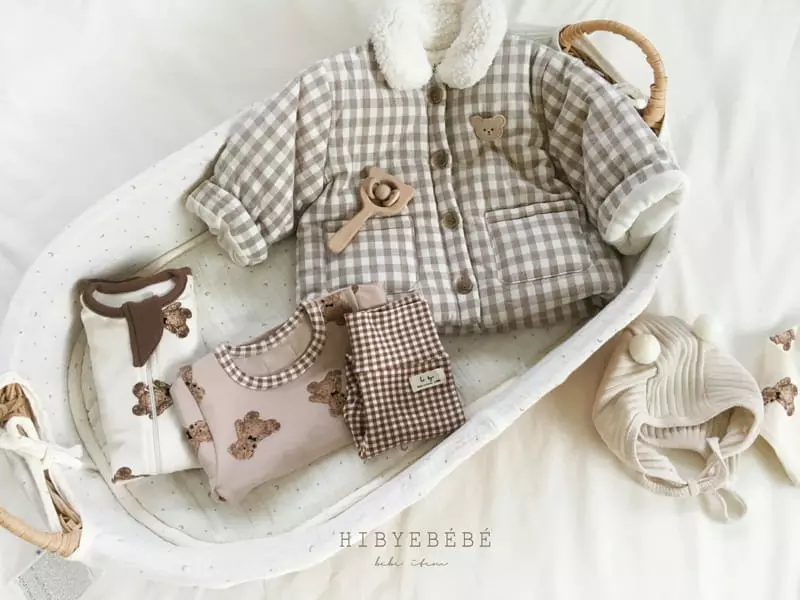 Hi Byebebe - Korean Baby Fashion - #babyoninstagram - Ribbon Bear Check Easywear - 8