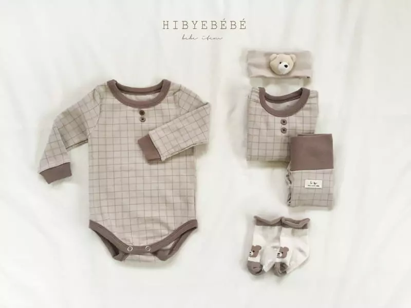 Hi Byebebe - Korean Baby Fashion - #babyoninstagram - Check Check Kid Bodysuit - 2
