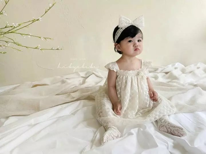 Hi Byebebe - Korean Baby Fashion - #babyoninstagram - Gypsophila Lace One-piece - 4