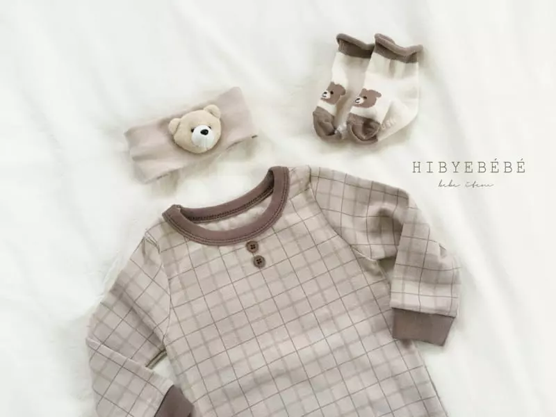 Hi Byebebe - Korean Baby Fashion - #babyootd - Check Check Kid Bodysuit - 3