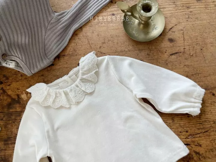 Hi Byebebe - Korean Baby Fashion - #babyoutfit - Petit Lace Frill Tee - 6