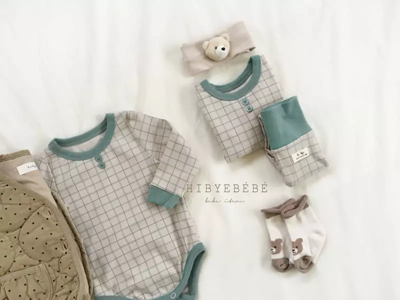 Hi Byebebe - Korean Baby Fashion - #babyoutfit - Check Check Kid Bodysuit - 5