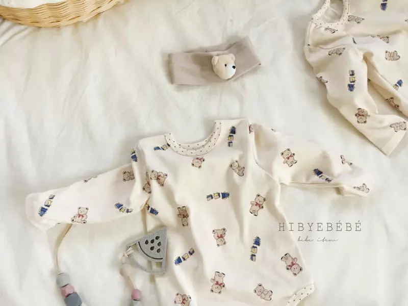 Hi Byebebe - Korean Baby Fashion - #babywear - Aqua Bear Bodysuit - 3