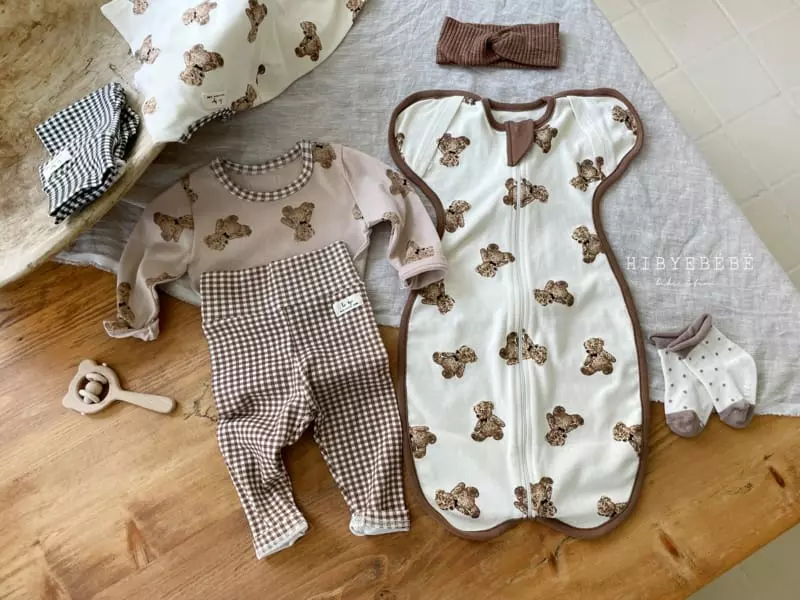 Hi Byebebe - Korean Baby Fashion - #babywear - Ribbon Bear Check Easywear - 12