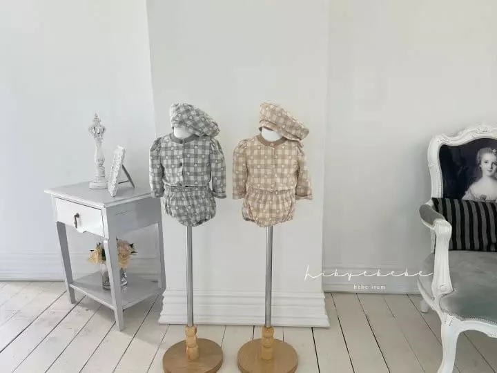 Hi Byebebe - Korean Baby Fashion - #onlinebabyboutique - Love Check Beret Hat - 2
