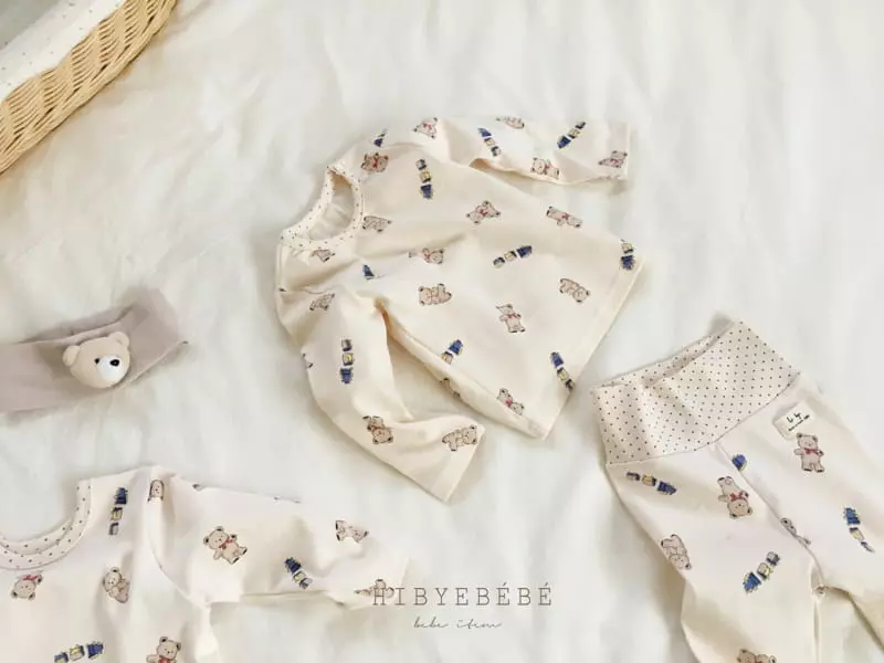 Hi Byebebe - Korean Baby Fashion - #babywear - Aqua Bear Bodysuit - 4