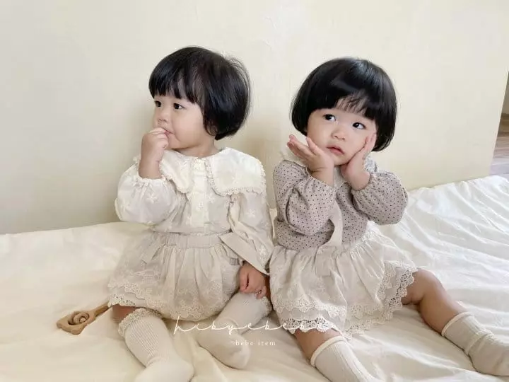 Hi Byebebe - Korean Baby Fashion - #onlinebabyshop - Romi Lace Dungarees Bloomer - 11