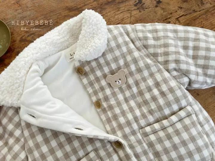 Hi Byebebe - Korean Baby Fashion - #onlinebabyshop - Margaret Check Padding Jumper - 10