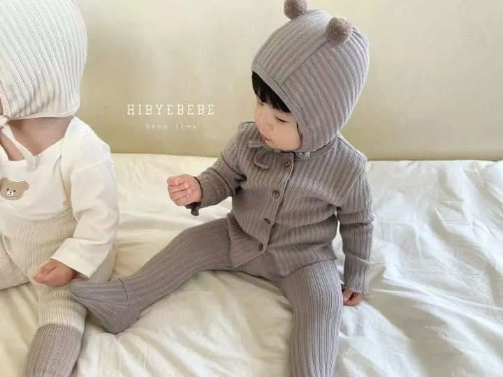 Hi Byebebe - Korean Baby Fashion - #onlinebabyshop - Roem Rib Dungarees Tee Set - 5